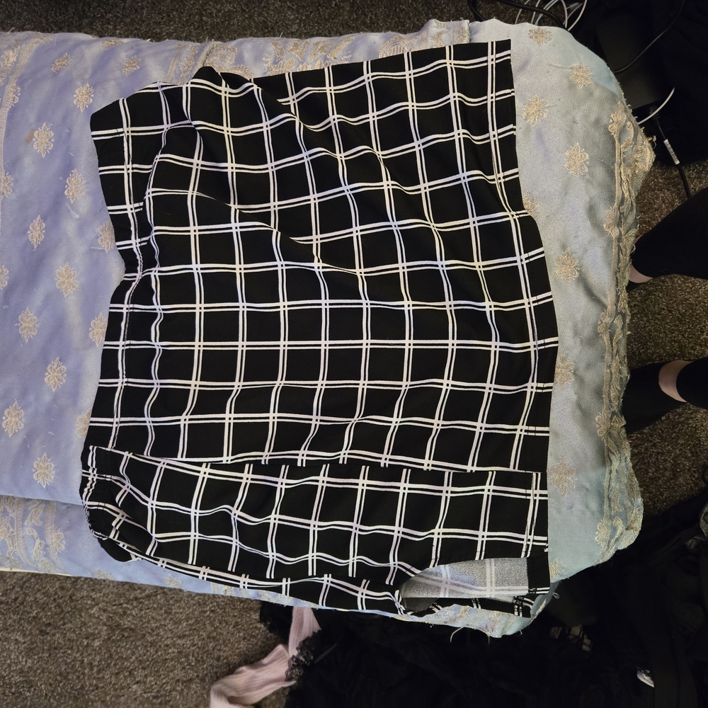 Black and White Checkered Skirt